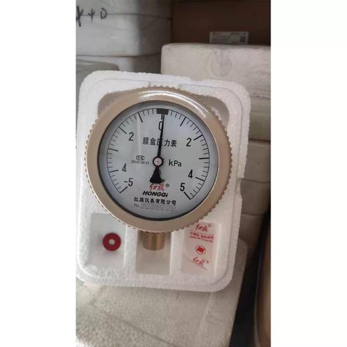 红旗仪表厂家直销ye-100膜盒压力表微压气体通风设备燃气管道专用